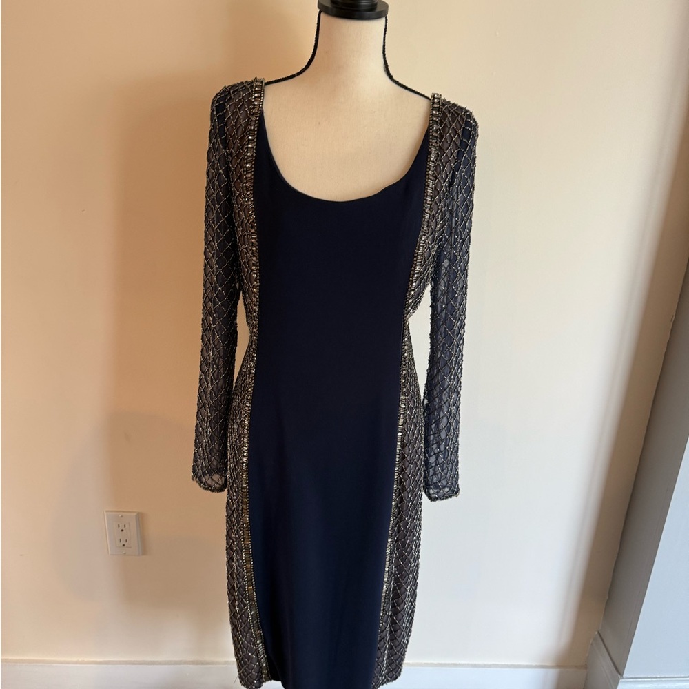 Elegant Navy and Silver Dress